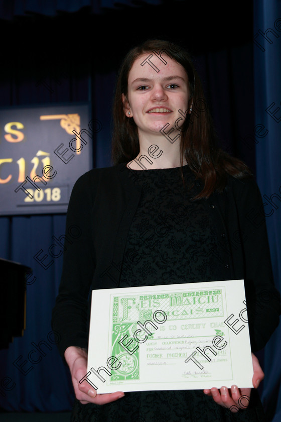 Feis01022018Thu24 
 24
Highly Commended Alice OSullivan.
 Instrumental Music Class: 213: The Daly Perpetual Cup
Woodwind 14Years and Under. Feis Maiti 92nd Festival held in Fr. Matthew Hall. EEjob 01/02/2018 Picture: Gerard Bonus.