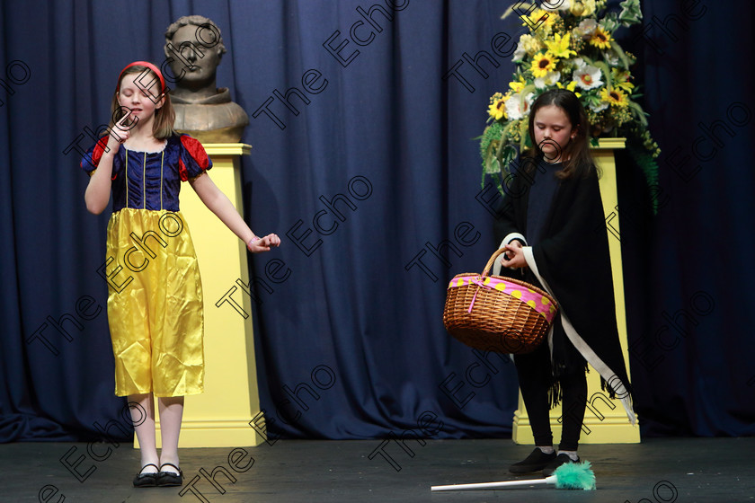 Feis27032019Wed33 
 33~34
Caoimhe Dillon and Ciara Moloney performing from ovens The Magic Mirror.

Class: 312: Dramatic Duo 10Years and Under Section 2 A Duo Scene not exceeding 5minutes.

Feis Maiti 93rd Festival held in Fr. Mathew Hall. EEjob 27/03/2019. Picture: Gerard Bonus