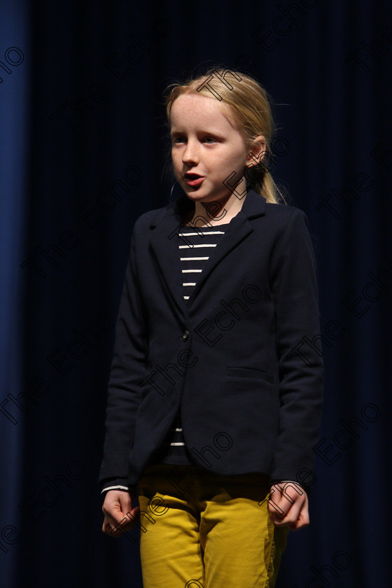 Feis22032018Thu01 
 1
Sofra Doyle from Glanmire giving a Bronze performance 
 Labhairt na Filocht agus Mreanna Drmaochta Class: 516: Bharslabhairt 9 Bliana DAois N Faoina Roinn 2 Feis Maiti 92nd Festival held in Fr. Mathew Hall. EEjob 22/03/2018 Picture: Gerard Bonus