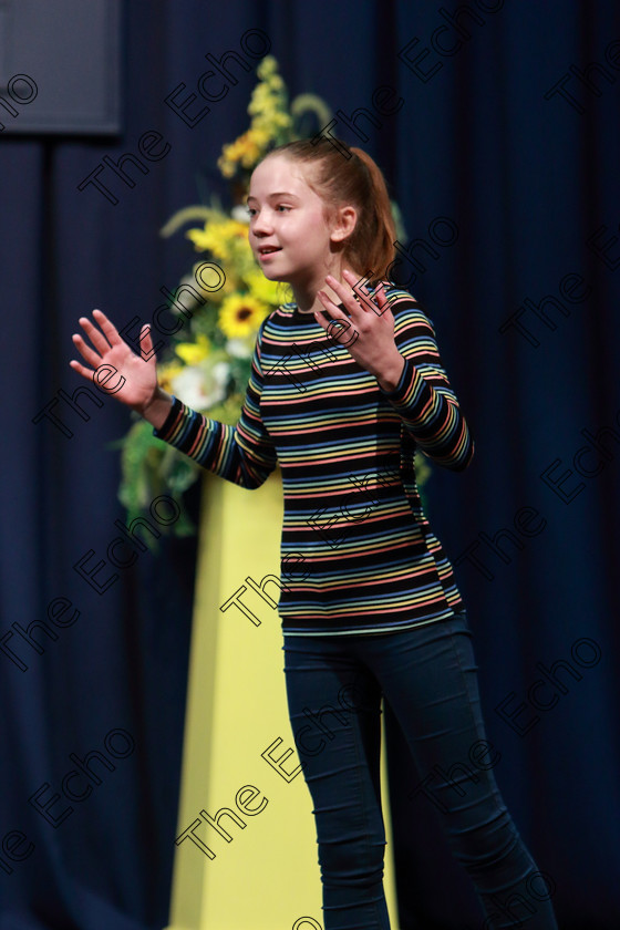 Feis05032019Tue22 
 22
Suzanne Bennett from Glounthaune giving a 3rd place performance of Ring of Keys.

Class: 113: The Edna McBirney Memorial Perpetual Award
Solo Action Song 12 Years and Under Section 3 An action song of own choice.

Feis Maiti 93rd Festival held in Fr. Mathew Hall. EEjob 05/03/2019. Picture: Gerard Bonus