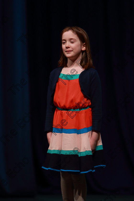 Feis30032019Sat31 
 31
Bronze: Aoibhe OFlannigan from Coach Hill performing her third time at Feis.

Class: 368: Solo Verse Speaking Girls 7 Years and Under Section 4 Either: The Mermaid Theresa Heine or Night Ride Celia Warren.

Feis Maiti 93rd Festival held in Fr. Mathew Hall. EEjob 30/03/2019. Picture: Gerard Bonus