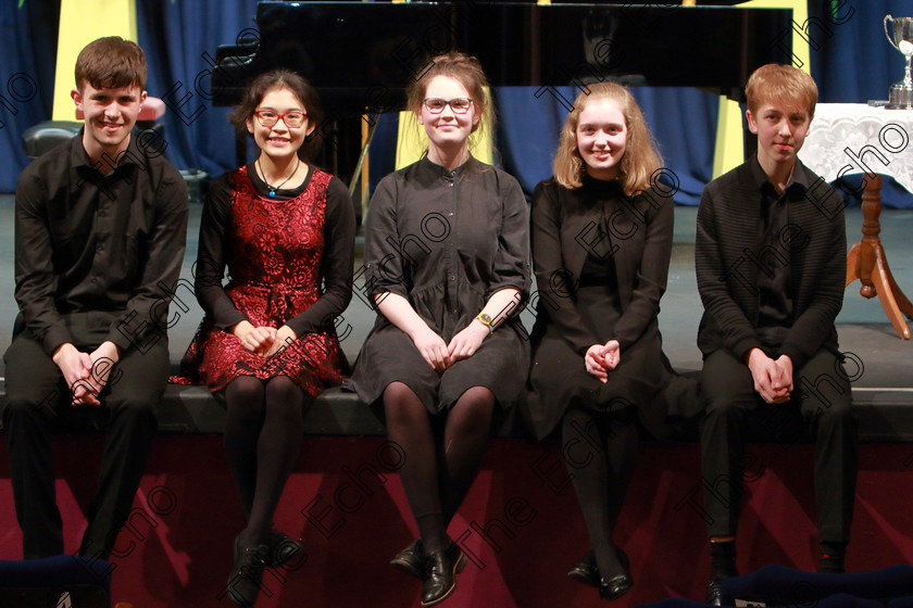 Feis0502109Tue42 
 42
Performers; David Vesey from Laoise; Megan Chan from Blackrock; Georgia Cassidy from Youghal; Helen Rutledge from Blackrock and Ben Johnson from Dingle Kerry

Class: 155: The Bridget Doolan Memorial Perpetual Cup and Bursary
Bursary Value 150 Piano Concerto One Movement from any Concerto.

Feis Maiti 93rd Festival held in Fr. Matthew Hall. EEjob 05/02/2019. Picture: Gerard Bonus