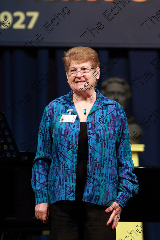 Feis26022019Tue10 
 10
Adjudicator: Eileen Field congratulating all the singers.

Class: 56: 7 Years and Under arr. Herbert Hughes Little Boats (Boosey and Hawkes 20th Century Collection).

Feis Maiti 93rd Festival held in Fr. Mathew Hall. EEjob 26/02/2019. Picture: Gerard Bonus