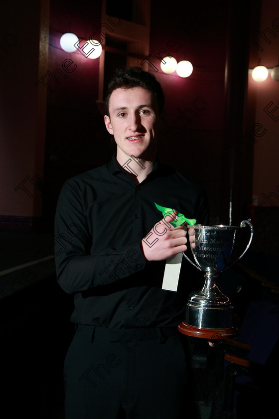 Feis07022018Wed33 
 32~33
Shane Brennan from Ballincollig winner of the The John Malone Memorial Perpetual Trophy and Bursaries Bursaries Value 100 Piano Repertoire 16 Years and Under; Instrumental Music Class 158 Feis Maiti 92nd Festival held in Fr. Mathew Hall. EEjob 05/02/2018 Picture: Gerard Bonus.