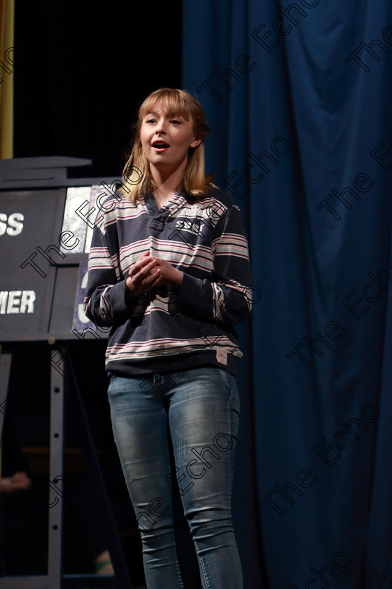 Feis05032019Tue44 
 43~44
Eve Crowley from Clonakilty singing Im A Part of That from The Last Five Years.

Class: 23: The London College of Music and Media Perpetual Trophy
Musical Theatre Over 16Years Two songs from set Musicals.

Feis Maiti 93rd Festival held in Fr. Mathew Hall. EEjob 05/03/2019. Picture: Gerard Bonus