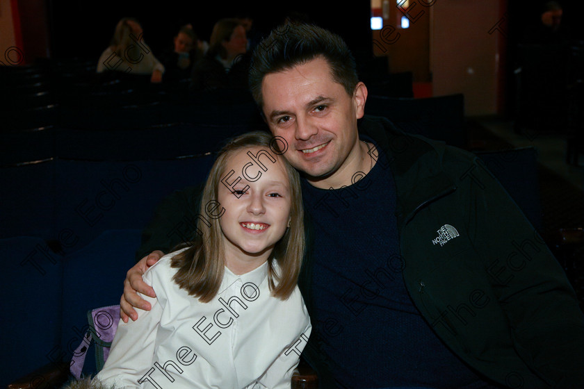 Feis03022018Sat05 
 5
Performer Wiktoria Dziduch from Mayfield with her dad Marcia.
 Instrumental Music Class: 166: Piano Solo 10 Years and Under Feis Maiti 92nd Festival held in Fr. Matthew Hall. EEjob 02/02/2018 Picture: Gerard Bonus.