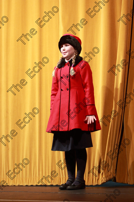 Feis14032019Thu06 
 6
Ella McCarthy performing Kinder Transport.

Class: 328: The Fr. Nessan Shaw Memorial Perpetual Cup Dramatic Solo 10YearsandUnder Section 2 A Solo Dramatic Scene not to exceed 4 minutes.

Feis Maiti 93rd Festival held in Fr. Mathew Hall. EEjob 14/03/2019. Picture: Gerard Bonus.