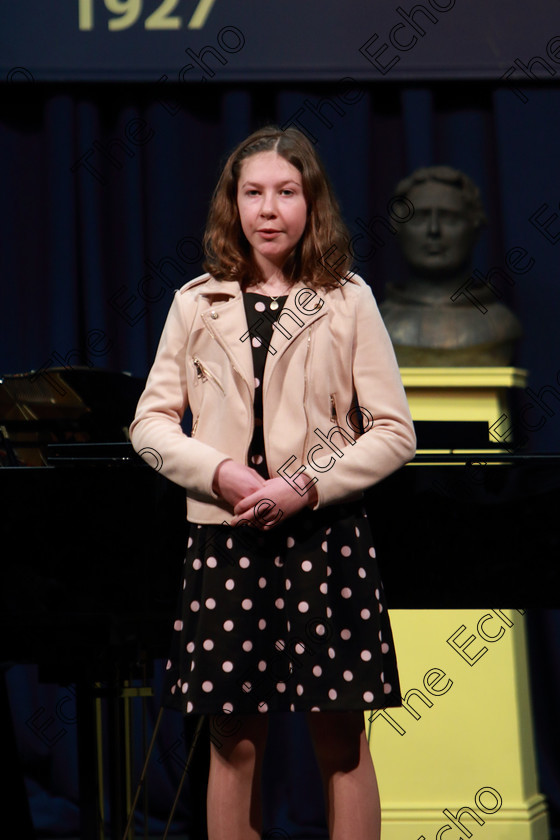 Feis04032019Mon16 
 16
Ellie Mahon singing.

Class: 53: Girls Solo Singing 13 Years and UnderSection 2John Rutter A Clare Benediction (Oxford University Press).

Feis Maiti 93rd Festival held in Fr. Mathew Hall. EEjob 04/03/2019. Picture: Gerard Bonus