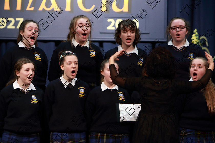 Feis27022019Wed19 
 17~21
St. Ailbes Choir singing Castle on A Cloud from Les Misrables conducted by Siobhan Hall.

Class: 77: The Father Mathew Hall Perpetual Trophy Sacred Choral Group or Choir 19 Years and Under Two settings of Sacred words.
Class: 80: Chamber Choirs Secondary School

Feis Maiti 93rd Festival held in Fr. Mathew Hall. EEjob 27/02/2019. Picture: Gerard Bonus