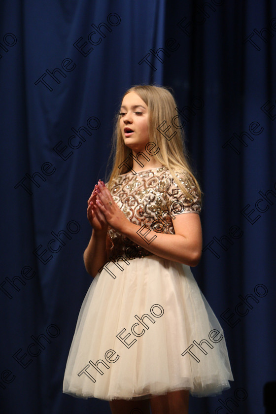 Feis07032018Wed22 
 22
Francesca Lewis performing Think of Me from Phantom of the Opera.
 Singing and School Choirs Class: 112: The C.A.D.A. Perpetual Trophy Solo Action Song 14 Years and Under Section 1 Feis Maiti 92nd Festival held in Fr. Mathew Hall. EEjob 06/03/2018 Picture: Gerard Bonus.