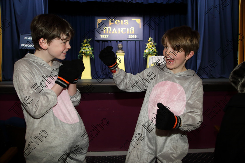 Feis26032019Tue35 
 35
Brain Higgins and Hugh Cassidy from Ballincollig and Bishopstown performed The Witches.

Class: 312: Dramatic Duo 10 Years and Under Section 1, A Duo Scene not exceeding 5minutes.

Feis Maiti 93rd Festival held in Fr. Mathew Hall. EEjob 26/03/2019. Picture: Gerard Bonus