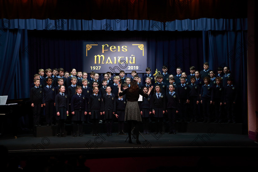 Feis28022019Thu40 
 40~41
Scoil Naomh Fionn. Rennies The Void and Rattling Bog.

Class: 85: The Soroptimist International (Cork) Perpetual Trophy and Bursary
Bursary Value 130 Unison or Part Choirs 13 Years and Under Two contrasting folk songs.

Feis Maiti 93rd Festival held in Fr. Mathew Hall. EEjob 28/02/2019. Picture: Gerard Bonus