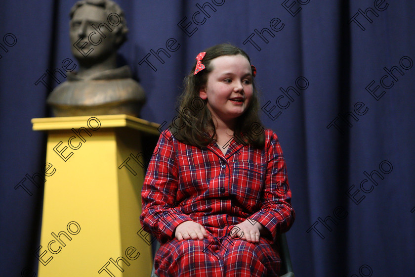 Feis16032018Fri25 
 24~25
Alana Magan giving a 3rd place performance of Brighton Beach.
 Speech and Drama Class: 328: The Fr. Nessan Shaw Memorial Perpetual Cup Dramatic Solo 10 Years and Under Section 3 Feis Maiti 92nd Festival held in Fr. Mathew Hall. EEjob 16/03/2018 Picture: Gerard Bonus.