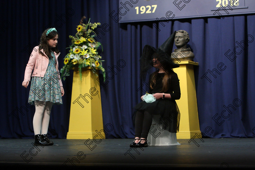 Feis24032018Sat47 
 46~47
Cliodhna Higgins and Amy Heffernan performing Lizzie Dripping.
 Speech and Drama Class: 312: Dramatic Duo 10 Years and Under Feis Maiti 92nd Festival held in Fr. Mathew Hall. EEjob 24/03/2018 Picture: Gerard Bonus