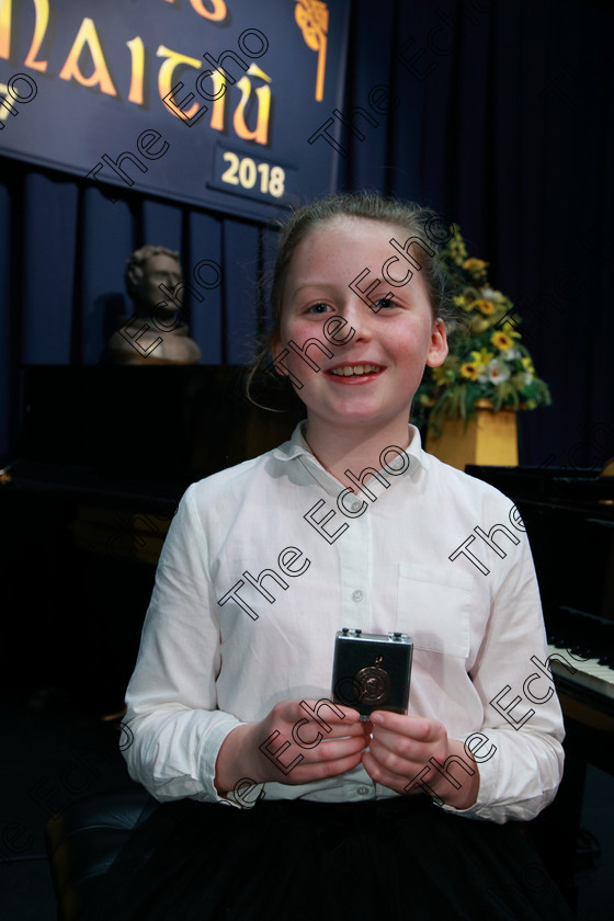 Feis06022018Tue22 
 22
Bronze Medallist Joy Hedderman from Lovers Walk.
 Instrumental Music Class: 205: Brass Solo 12 Years and Under Feis Maiti 92nd Festival held in Fr. Mathew Hall. EEjob 05/02/2018 Picture: Gerard Bonus.