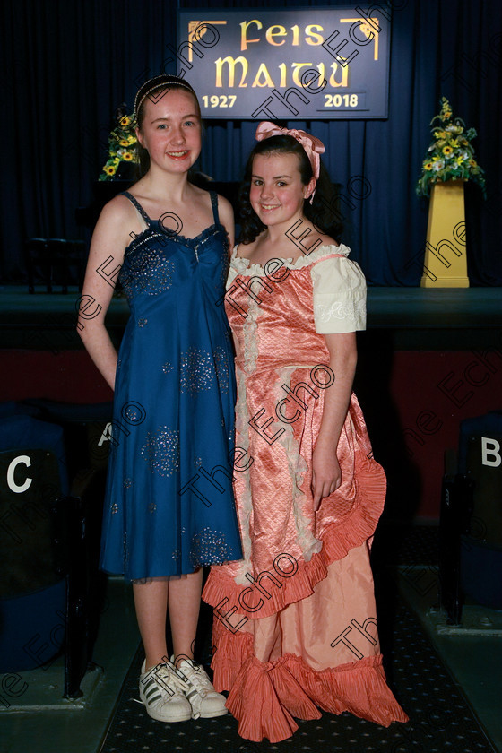 Feis08032018Thu25 
 25
Performers Kate Tompkins and Lily Costello.
 Singing and School Choirs Class: 112: The C.A.D.A. Perpetual Trophy Solo Action Song 14 Years and Under Section 2 Feis Maiti 92nd Festival held in Fr. Mathew Hall. EEjob 06/03/2018 Picture: Gerard Bonus.