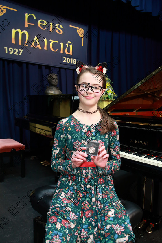 Feis0602109Wed22 
 22
Bronze Medallist Selena ORourke from Model Farm Road.

Class: 160: The Kathleen Davis Memorial Perpetual Cup Piano Repertoire 12Years and Under Programme of contrasting style and period, time limit 10 minutes.

Feis Maiti 93rd Festival held in Fr. Matthew Hall. EEjob 06/02/2019. Picture: Gerard Bonus