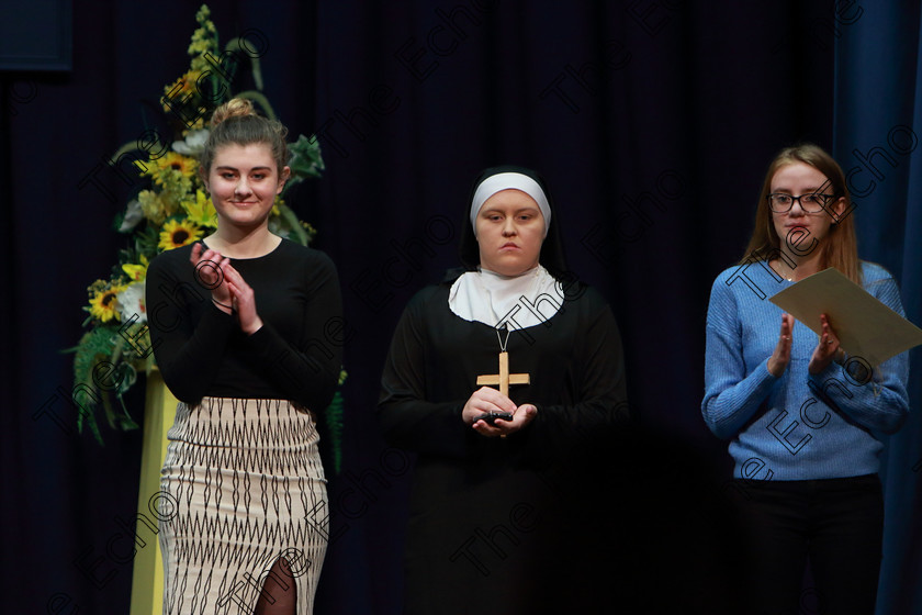 Feis27032019Wed50 
 50
Silver Medalist Emily Smith from Kinsale; Bronze Medalist Kate Manning from Wilton and 3rd place Aisling OMahony from Rochestown.

Class: 325: The Kilbrogan Perpetual Cup and Musgrave Ltd. Bursary Bursary Value 130 Dramatic Solo 17YearsandUnder Section 2 A Solo Dramatic Scene not to exceed 10 minutes.

Feis Maiti 93rd Festival held in Fr. Mathew Hall. EEjob 27/03/2019. Picture: Gerard Bonus