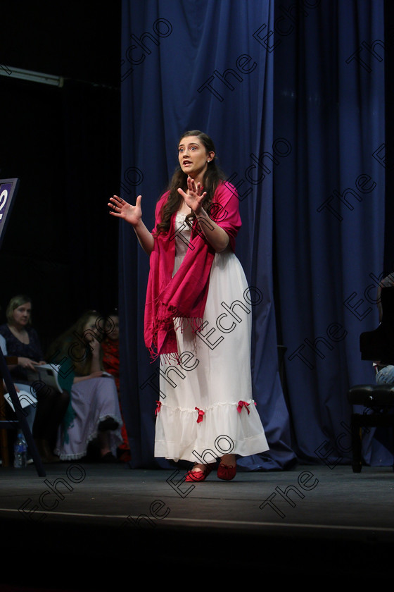 Feis07032018Wed30 
 30
Lainie McKenna giving a Bronze Performance of I Could Have Danced All Night from My Fair Lady.
 Singing and School Choirs Class: 112: The C.A.D.A. Perpetual Trophy Solo Action Song 14 Years and Under Section 1 Feis Maiti 92nd Festival held in Fr. Mathew Hall. EEjob 06/03/2018 Picture: Gerard Bonus.