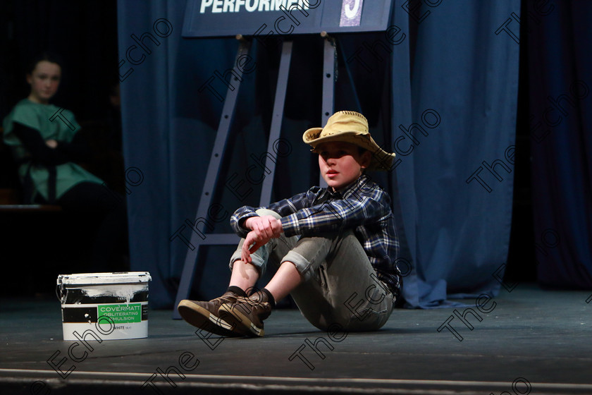 Feis13032019Wed37 
 36~37
Cormac Bartley performing as Huckleberry Finn.

Class: 327: The Hartland Memorial Perpetual Trophy Dramatic Solo 12 Years and Under Section 3 A Solo Dramatic Scene not to exceed 5 minutes.

Feis Maiti 93rd Festival held in Fr. Mathew Hall. EEjob 13/03/2019. Picture: Gerard Bonus.