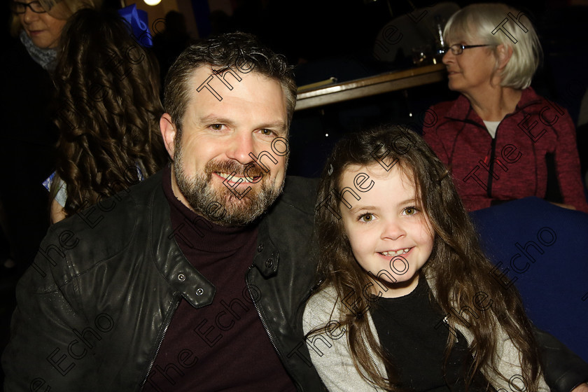 Feis27032018Tue20 
 20
Ava Ryan from Glanmire with her dad Michael.
 Singing Class: 56: 7 Years and Under Crawley The Penguin Dance Feis Maiti 92nd Festival held in Fr. Mathew Hall. EEjob 27/03/2018 Picture: Gerard Bonus