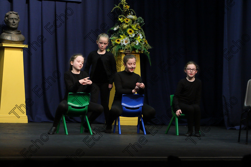 Feis23022018Fri88 
 88
CADA Performing Arts performing In Trouble Again.
 Speech and Drama Class: 468 The Ide McSweeney Perpetual Cup Group Mime 11 Years and Under Feis Maiti 92nd Festival held in Fr. Mathew Hall. EEjob 23/02/2018 Picture: Gerard Bonus.