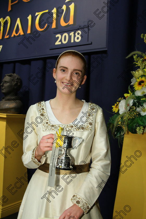 Feis16032018Fri60 
 60
Isobel Carey from Ballinlough winner of the in The Lorna Daly Memorial Perpetual Cup Dramatic Solo 18 Years and Over for her performance of Anne of The One Thousand Feis Maiti 92nd Festival held in Fr. Mathew Hall. EEjob 16/03/2018 Picture: Gerard Bonus.