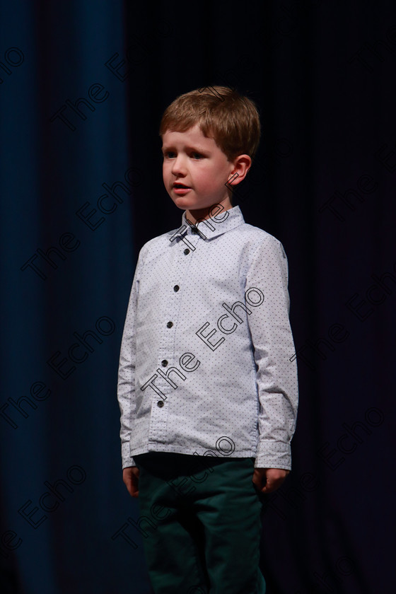 Feis30032019Sat57 
 57
Conor ODonovan performing.

Class: 383: Solo Verse Speaking Boys 6 Years and UnderSection 2 Either: Tarantula Clare Bevan or Bedtime Allan Ahlberg.

Feis Maiti 93rd Festival held in Fr. Mathew Hall. EEjob 30/03/2019. Picture: Gerard Bonus