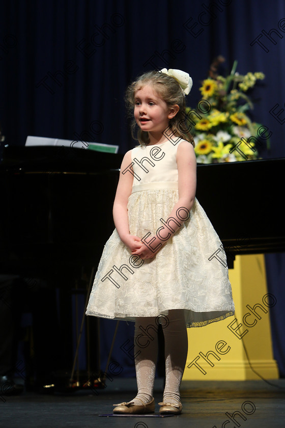 Feis27032018Tue33 
 33~34
Emily Lynch singing backed by Accompanist Michael Young.
 Singing Class: 56: 7 Years and Under Crawley The Penguin Dance Feis Maiti 92nd Festival held in Fr. Mathew Hall. EEjob 27/03/2018 Picture: Gerard Bonus