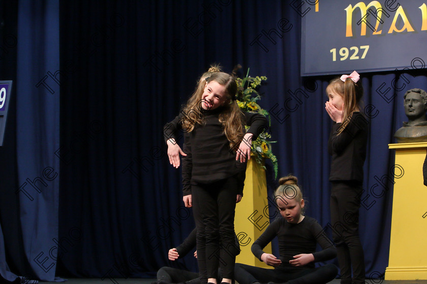 Feis20032018Tue54 
 53~54
Ellis Stage School Glanmire performing The Present.
 Speech and Drama Class: 469: The Thomas OConnell Memorial Perpetual Cup Group Mime 9 Years and Under Feis Maiti 92nd Festival held in Fr. Mathew Hall. EEjob 20/03/2018 Picture: Gerard Bonus.