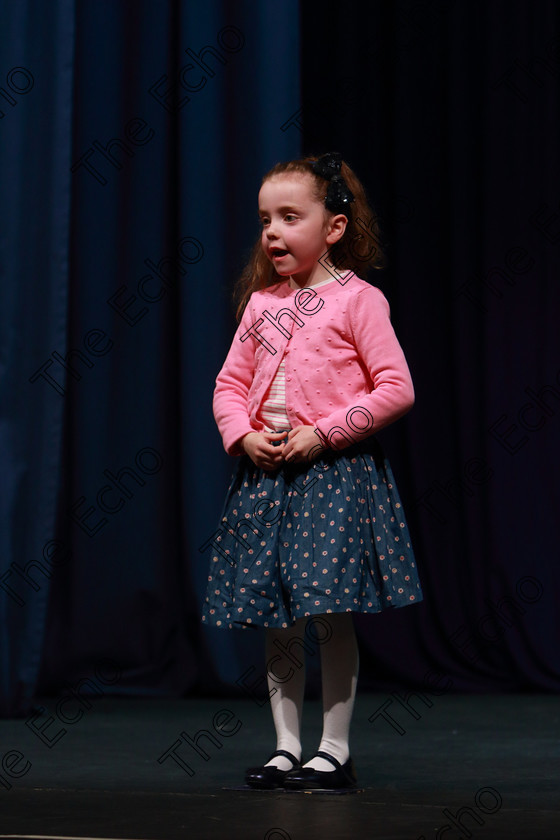 Feis31032019Sun30 
 30
Olivia Fleming performing

Class: 369: Solo Verse Speaking Girls 6 Years and Under Section 3 Either Ice Cone Island Bernard Lodge or Night Fright Marian Swinger.

Feis Maiti 93rd Festival held in Fr. Mathew Hall. EEjob 31/03/2019. Picture: Gerard Bonus