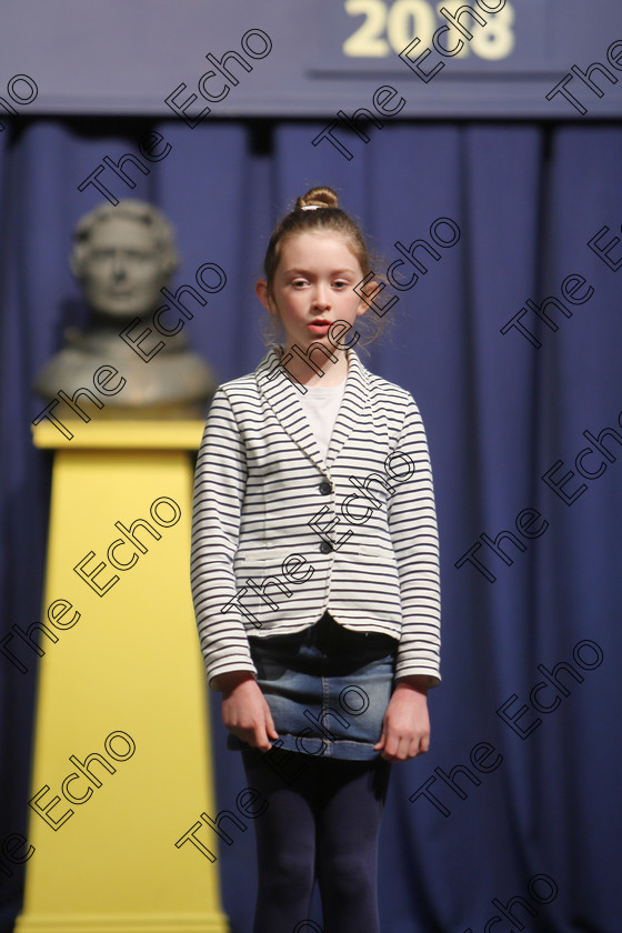 Feis25032018Sun12 
 12
Caoimhe OLeary performing.
 Speech and Drama Class: 365: Solo Verse Speaking Girls 10 Years and Under Section 5 Feis Maiti 92nd Festival held in Fr. Mathew Hall. EEjob 25/03/2018 Picture: Gerard Bonus