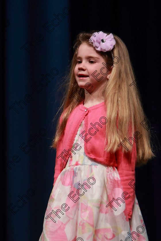 Feis31032019Sun22 
 22
2nd year performing Cliona Hurley from Rathcormac.

Class: 369: Solo Verse Speaking Girls 6 Years and Under Section 3 Either Ice Cone Island Bernard Lodge or Night Fright Marian Swinger.

Feis Maiti 93rd Festival held in Fr. Mathew Hall. EEjob 31/03/2019. Picture: Gerard Bonus