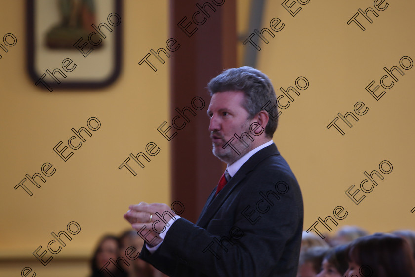 Feis04022018Sun32 
 32
John Casey conducting Cor Mhagh Ealla.
 Holy Trinity Capuchin Church Adult Choirs Class: 76: The Wm. Egan Perpetual Cup Adult Sacred Choral Group or Choir Feis Maiti 92nd Festival held in Fr. Matthew Hall. EEjob 02/02/2018 Picture: Gerard Bonus.