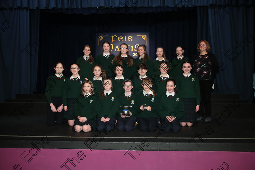 Feis12042018Thu49 
 49
Cup winners and Silver Medallists Cashel Community School with Conductor Helen Colbert 
 Singing Class: 83: The Loreto Perpetual Cup Secondary School Unison Choirs Feis Maiti 92nd Festival held in Fr. Mathew Hall. EEjob 12/04/2018 Picture: Gerard Bonus