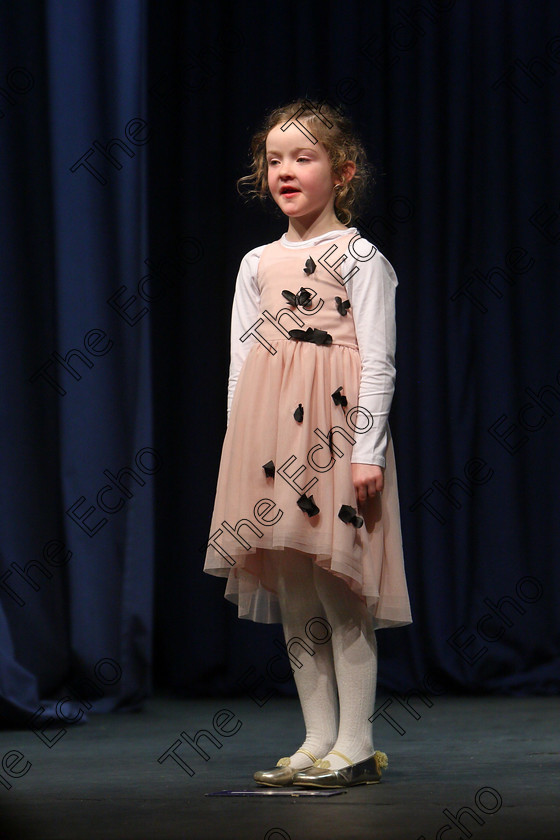 Feis24022018Sat51 
 51
Kitty May Walsh performing.
 Speech and Drama Class: 369: Solo Verse Speaking Girls 6 Years and Under Section 3 Feis Maiti 92nd Festival held in Fr. Mathew Hall. EEjob 24/02/2018 Picture: Gerard Bonus.