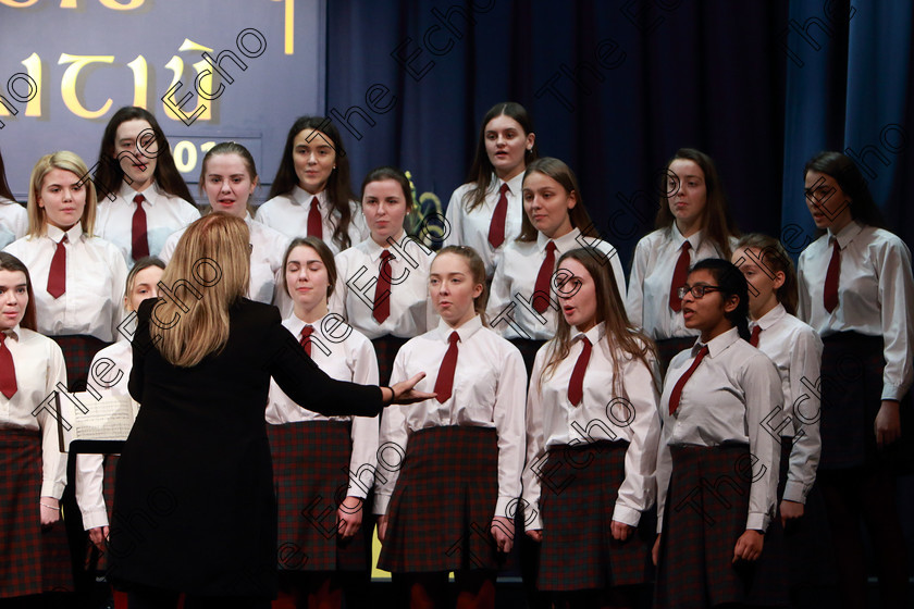 Feis27022019Wed26 
 24~27
Sacred Heart School Tullamore singing Puttin on the Ritz by Fred Astaire conducted by Regina McCarthy.

Class: 77: The Father Mathew Hall Perpetual Trophy Sacred Choral Group or Choir 19 Years and Under Two settings of Sacred words.
Class: 80: Chamber Choirs Secondary School

Feis Maiti 93rd Festival held in Fr. Mathew Hall. EEjob 27/02/2019. Picture: Gerard Bonus