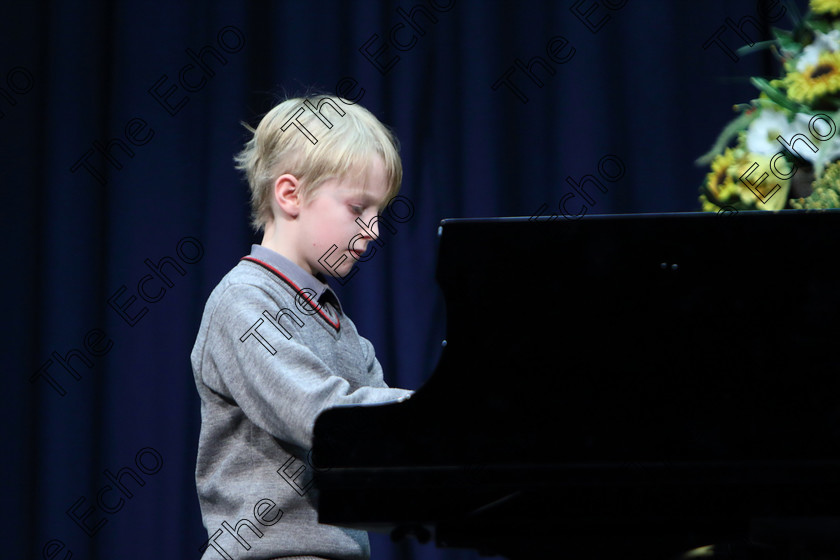 Feis01022019Fri05 
 5
Isaac Scanlan Cotter performing set piece.

Class: 166: Piano Solo: 10Yearsand Under (a) Kabalevsky  Toccatina, (No.12 from 30 Childrens Pieces Op.27). (b) Contrasting piece of own choice not to exceed 3 minutes.
 Feis Maiti 93rd Festival held in Fr. Matthew Hall. EEjob 01/02/2019. Picture: Gerard Bonus