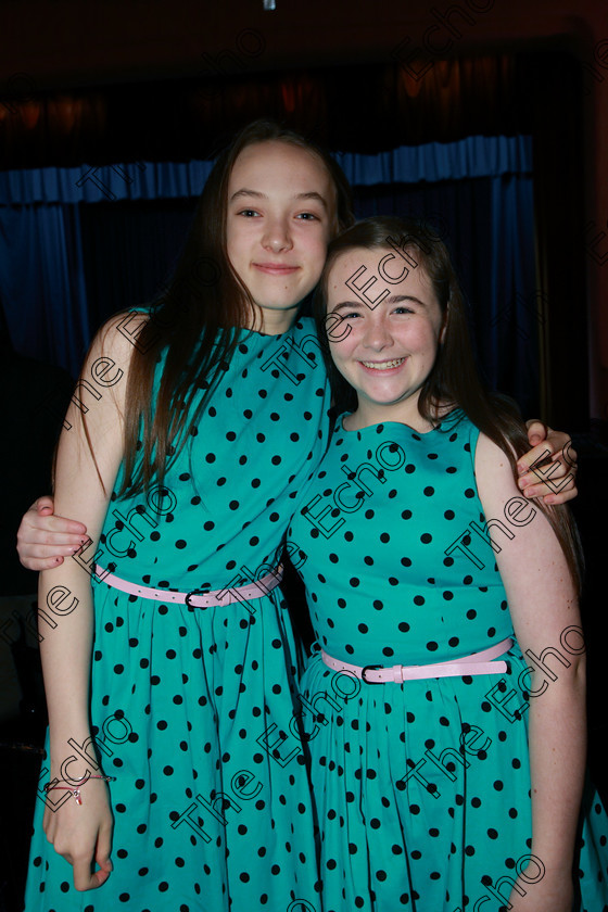 Feis05032018Mon04 
 4
Duo Abbie Palliser Kehoe and Faye Herlihy from Carrigaline and Ballinhassig.
 Singing and School Choirs Class: 93: Vocal Duets 13 Years and Under Feis Maiti 92nd Festival held in Fr. Mathew Hall. EEjob 05/03/2018 Picture: Gerard Bonus.