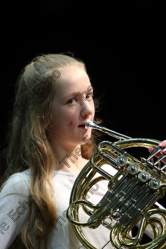 Feis06022018Tue14 
 14
Ella Morrisson from Montenotte tuning with Accompanist.
 Instrumental Music Class: 205: Brass Solo 12 Years and Under Feis Maiti 92nd Festival held in Fr. Mathew Hall. EEjob 05/02/2018 Picture: Gerard Bonus.