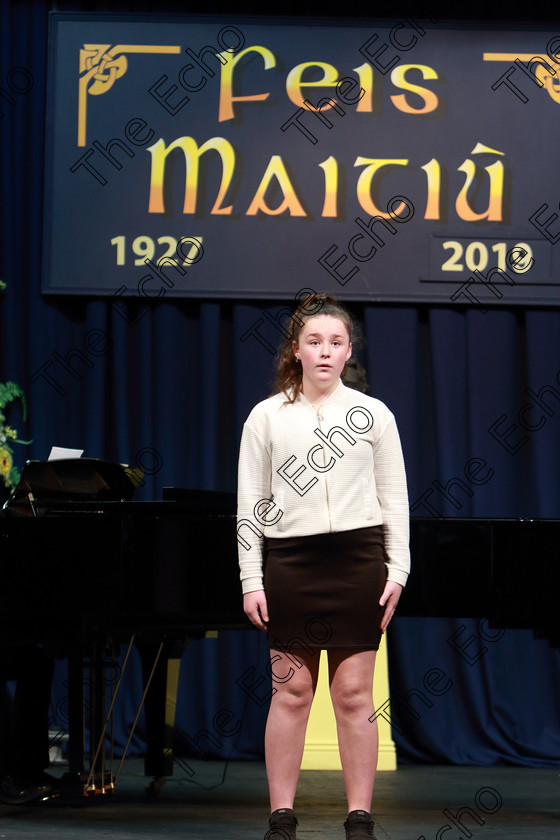 Feis26022019Tue33 
 33
Eryn Dillon singing.

Class: 53: Girls Solo Singing 13 Years and UnderSection 1 John Rutter A Clare Benediction (Oxford University Press).

Feis Maiti 93rd Festival held in Fr. Mathew Hall. EEjob 26/02/2019. Picture: Gerard Bonus