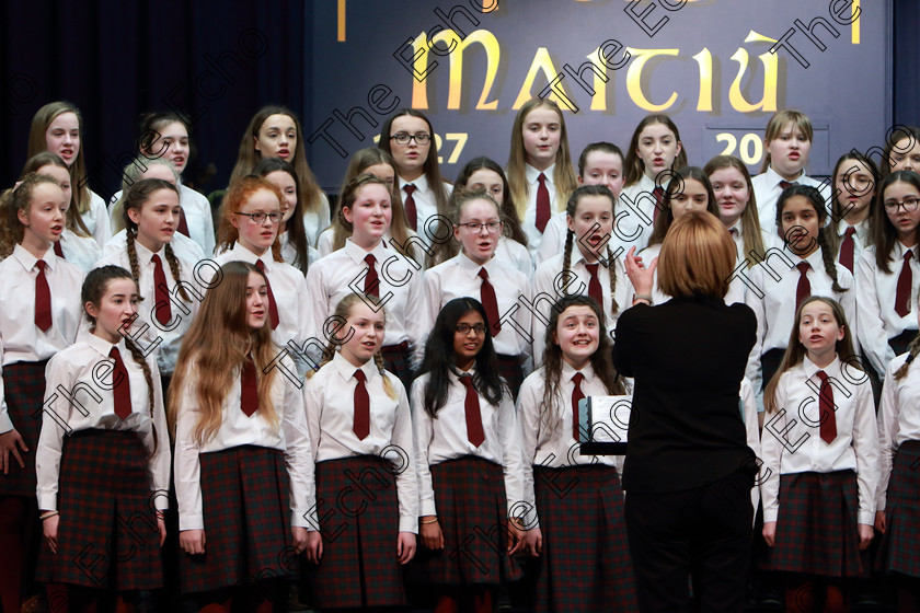 Feis27022019Wed34 
 32~36
Sacred Heart School Tullamore singing Little Spanish Town conducted by Regina McCarthy.

Class: 83: The Loreto Perpetual Cup Secondary School Unison Choirs

Feis Maiti 93rd Festival held in Fr. Mathew Hall. EEjob 27/02/2019. Picture: Gerard Bonus