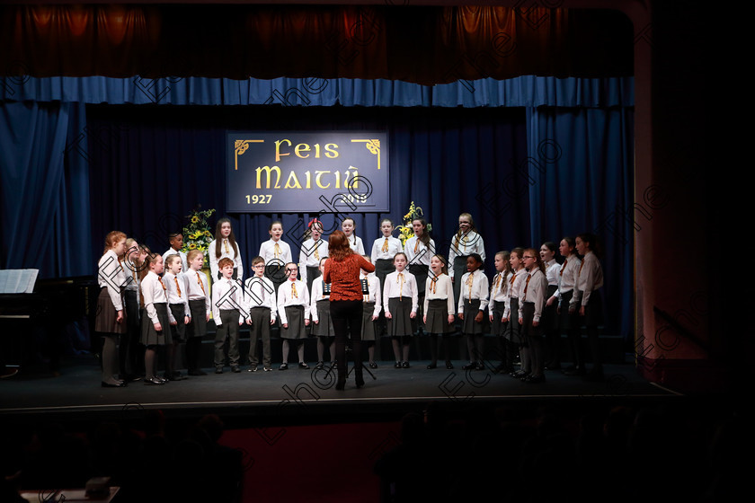 Feis28022019Thu07 
 7~9
Castlemartyr Childrens Choir singing Shortnin Bread.

Class: 84: The Sr. M. Benedicta Memorial Perpetual Cup Primary School Unison ChoirsSection 1Two contrasting unison songs.

Feis Maiti 93rd Festival held in Fr. Mathew Hall. EEjob 28/02/2019. Picture: Gerard Bonus