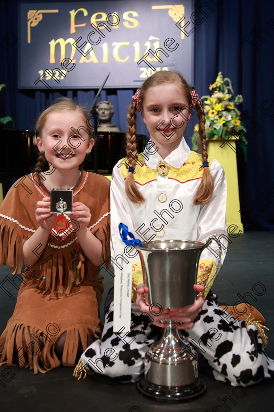 Feis01032019Fri51 
 51
Silver Medallist Alex Foley from Nashs Boreen for section 2 and Silver Medallist from section 1 & Overall winner Charlotte Walmsley from Douglas.

Class: 114: The Henry OCallaghan Memorial Perpetual Cup Solo Action Song 10 Years and Under Section 2 An action song of own choice.

Feis Maiti 93rd Festival held in Fr. Mathew Hall. EEjob 01/03/2019. Picture: Gerard Bonus