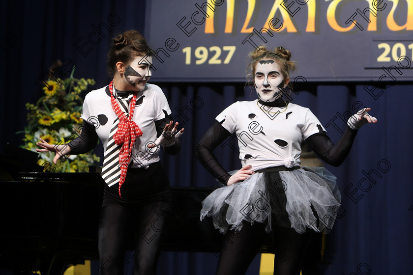 Feis15032018Thu24 
 22~24
Bronze medallists, 2nd place forPerformers Lily OConnell and Molly OMahony from Blarney Street and Togher performing Mongo Jerry and Rumple Teaser from Cats.
 Speech and Drama Class: 336: The Trevor Ryan Perpetual Cup Musical Drama Duo18 Years and Under Feis Maiti 92nd Festival held in Fr. Mathew Hall. EEjob 15/03/2018 Picture: Gerard Bonus.