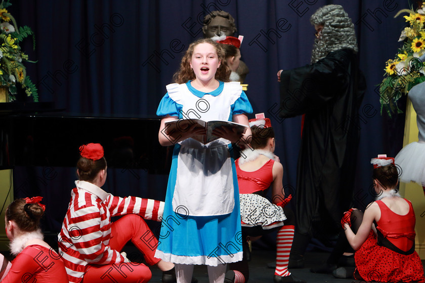 Feis12022019Tue45 
 45~46
CADA Performing Arts with Faye Gibson as Alice performing Alice in the underworld.

Class: 102: The Juvenile Perpetual Cup Group Action Songs 13 Years and Under A programme not to exceed 10minutes.

Feis Maiti 93rd Festival held in Fr. Mathew Hall. EEjob 12/02/2019. Picture: Gerard Bonus