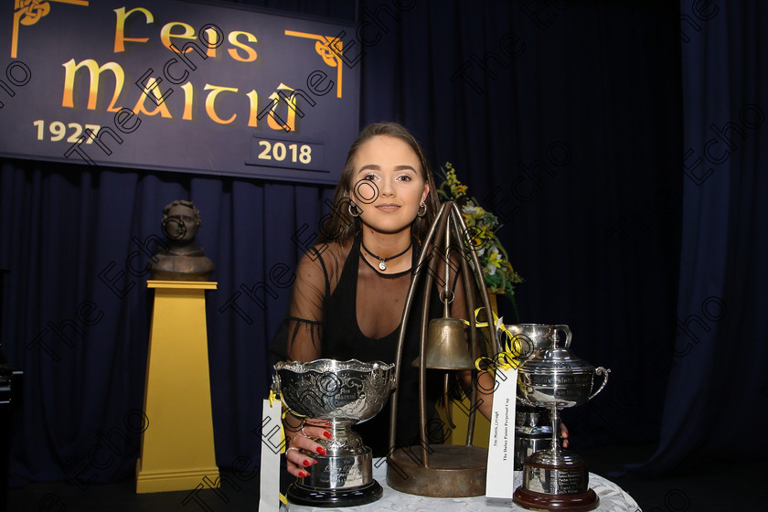 Feis23032018Fri21 
 20~21
Pattie Maguire from Rathpeacon won the Fiona Shaw Trophy, the Filbrogan Perpetual Cup for Overall Speech and Drama, Juniors and Seniors; The Dulux Trophy and the Claire OHalloran Memorial Trophy. Feis Maiti 92nd Festival held in Fr. Mathew Hall. EEjob 23/03/2018 Picture: Gerard Bonus