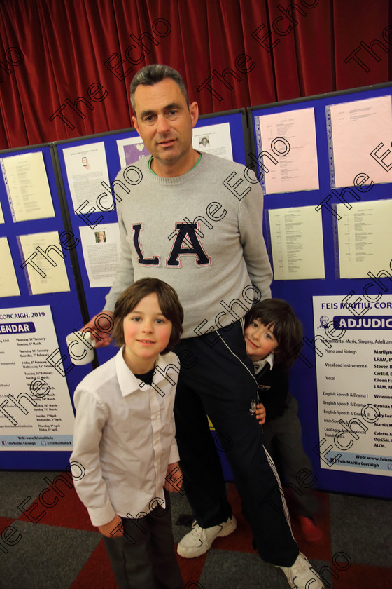 Feis03042019Wed42 
 42
Performer Reuben Crowley Dwane from Glanmire with his brother Riaan and Dad Ronan Dwane.

Rinn: 517: Corn Helen Bharslabhairt 7 Bliana DAois N Faoina Roinn 2

Feis Maiti 93rd Festival held in Fr. Mathew Hall. EEjob 03/04/2019. Picture: Gerard Bonus