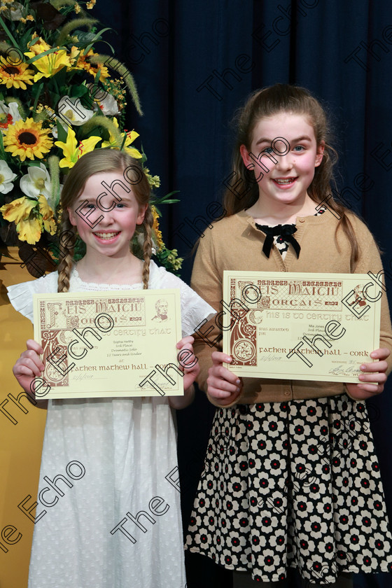 Feis21022018Wed58 
 58
Joint 3rd place Sophie Herlihy and Mia Jones from Ballinhassig and Kilworth.
 Speech and Drama Class: 327: The Hartland Memorial Perpetual Trophy Dramatic Solo12 years and under section 3 Feis Maiti 92nd Festival held in Fr. Mathew Hall, EEjob 21/02/2018 Picture: Gerard Bonus.