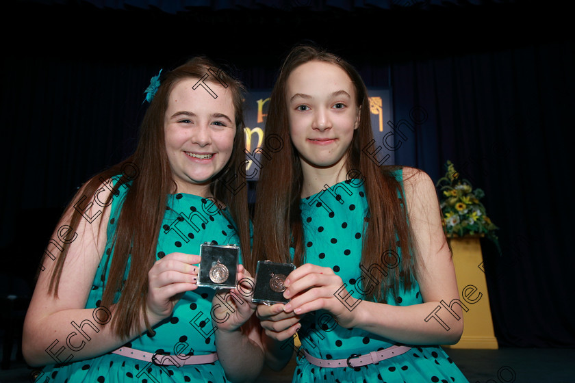 Feis05032018Mon10 
 10
Bronze Medallists Duo; Faye Herlihy Abbie and Palliser Kehoe from Ballinhassig.and Carrigaline.
 Singing and School Choirs Class: 93: Vocal Duets 13 Years and Under Feis Maiti 92nd Festival held in Fr. Mathew Hall. EEjob 05/03/2018 Picture: Gerard Bonus.